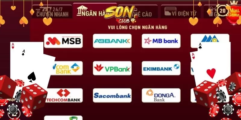 Nạp tiền thông qua chuyển khoản ngân hàng